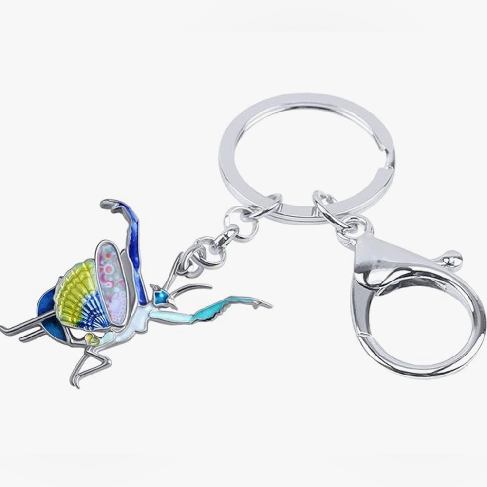Praying Mantis Alloy Keychain Insect Bug Key Chain - Picture 2 of 6